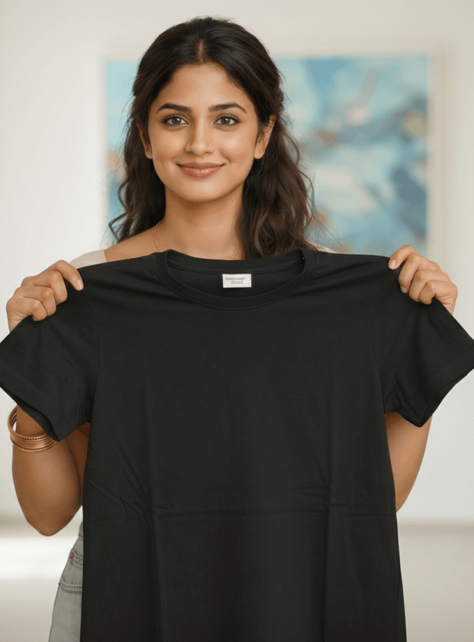 Plain Black tshirt - 210 GSM