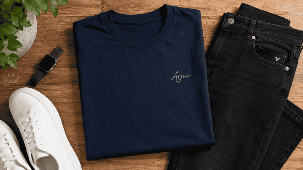 folded Hawabazi premium cotton crew tee #apnihawabanao