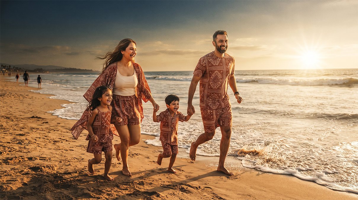Family Beach Outfits India Match, Click, Repeat Hawbazi